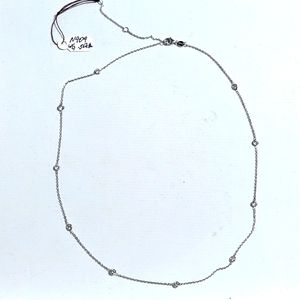 14K White Gold - Diamond by The Yard/Strand Necklace  0.50ctw